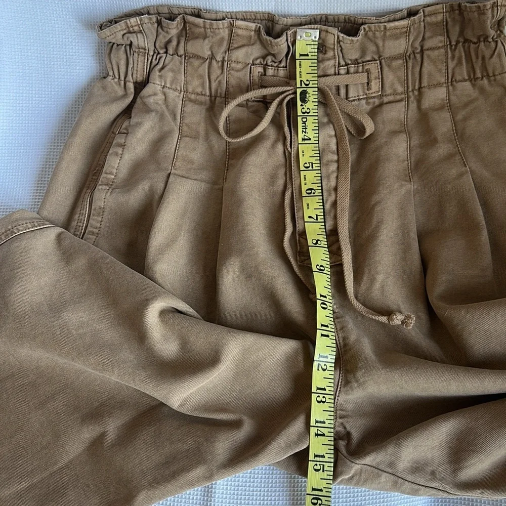 Free People Margate Paper Bag Waist Pants Barrel Leg Elastic Waist Utility Sz S - Picture 11 of 15